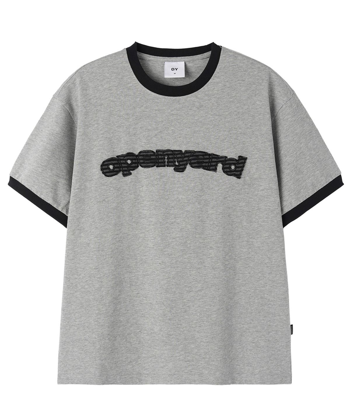 오픈야드(오와이)(OPENYARD(OY)) OPYD STRIPE PATCH RINGER TEE - MELANGE