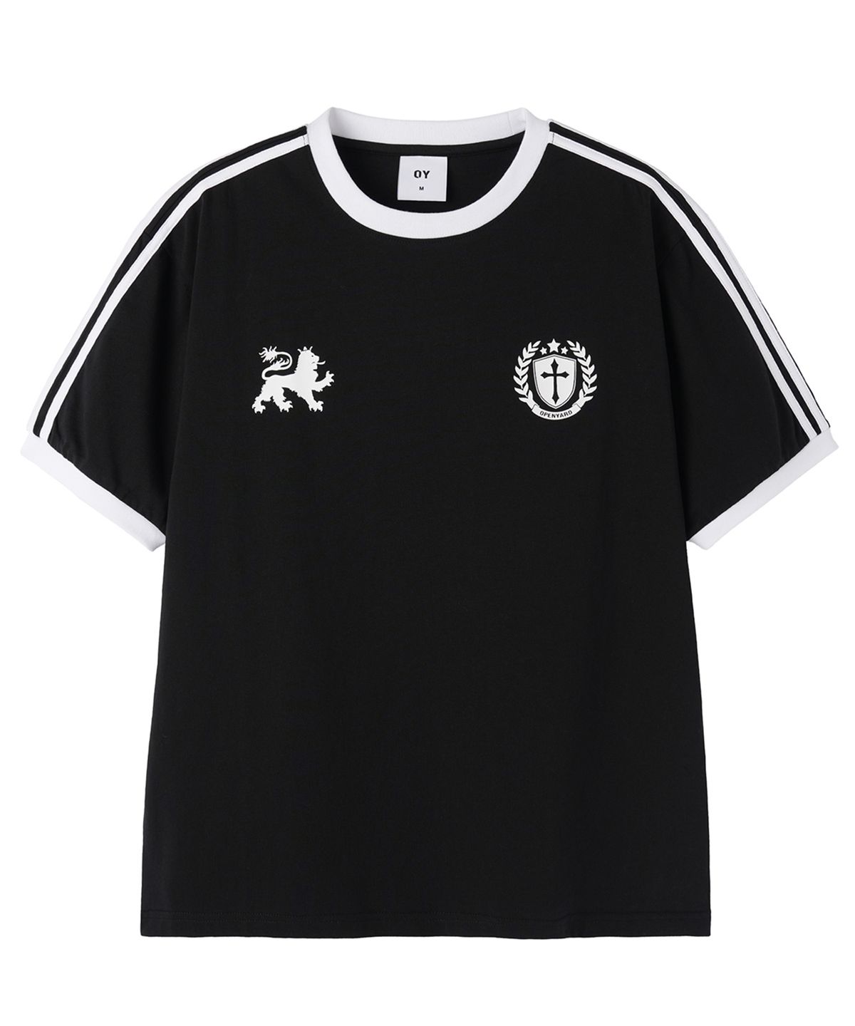 오픈야드(오와이)(OPENYARD(OY)) ATHLETIC 88 RINGER TEE - BLACK