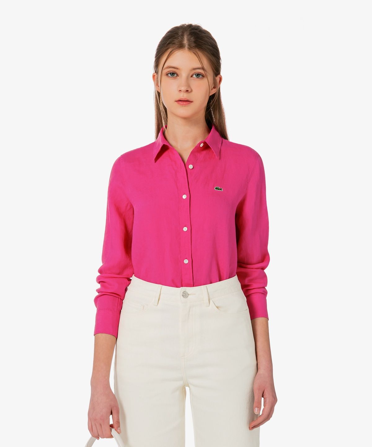 라코스테(LACOSTE) 여성 레귤러핏 린넨 셔츠 CF005E-56G GLH