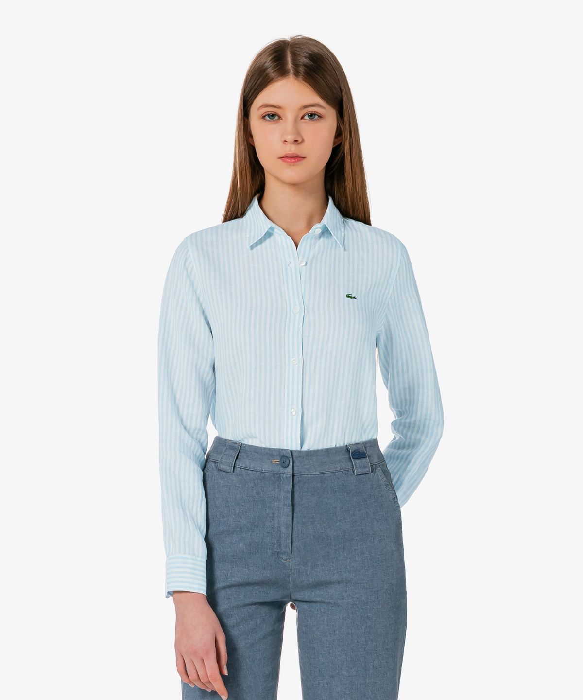 라코스테(LACOSTE) 여성 레귤러핏 린넨 셔츠 CF005E-56G HBP