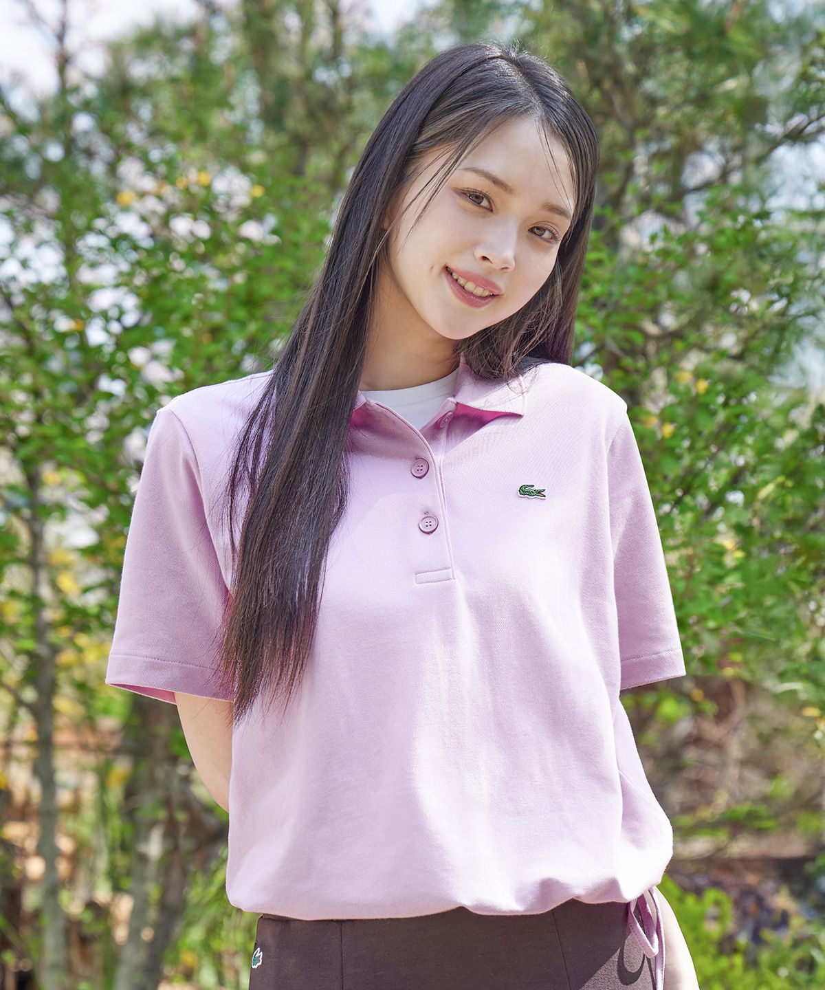 라코스테(LACOSTE) 여성 타이드 리본 폴로 셔츠 PF925E-56G Z4H