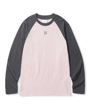 (우먼) 레글런 배색 롱슬리브_핑크