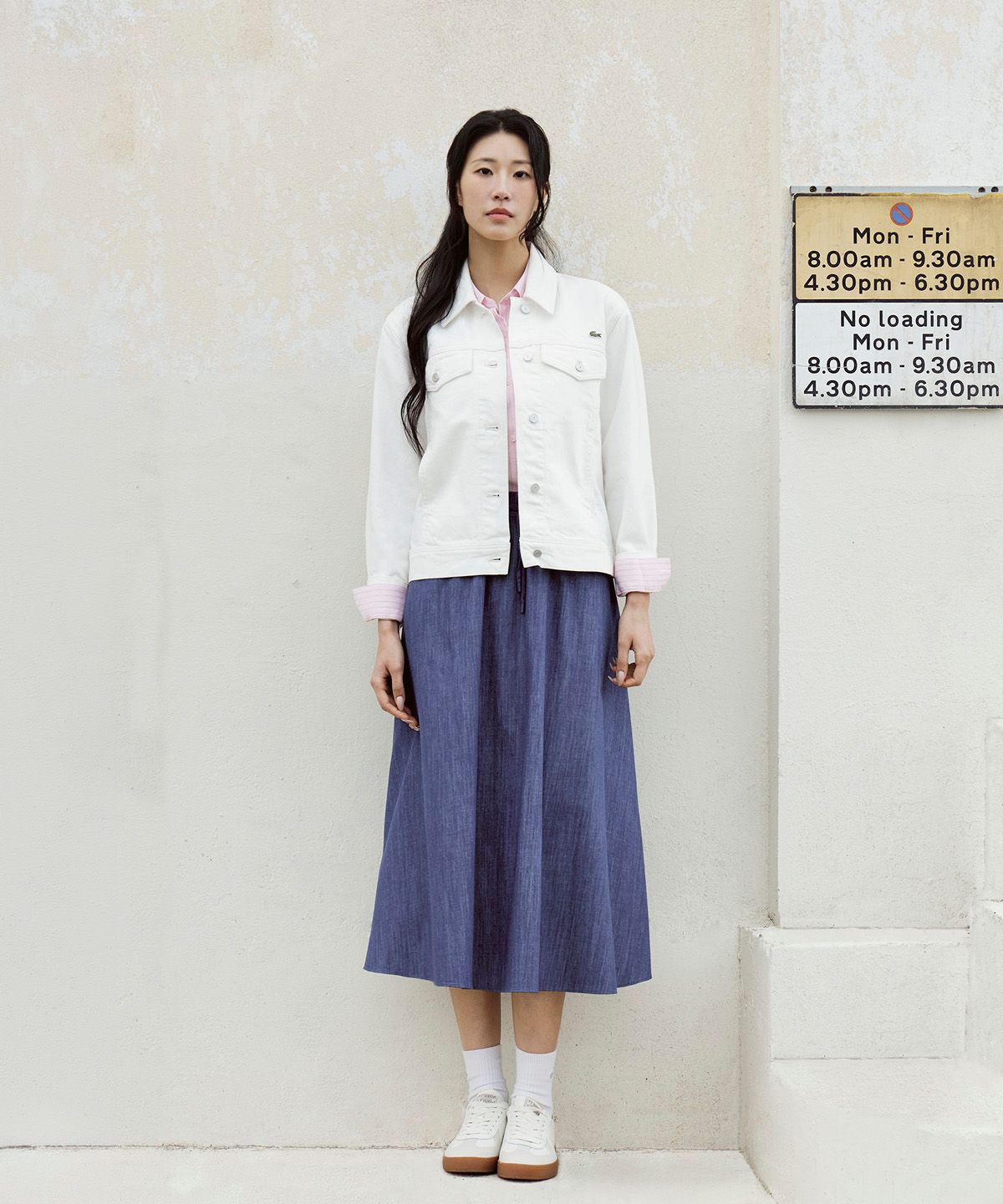 라코스테(LACOSTE) 여성 A 라인 밴딩 스커트 JF906E-56G 36L