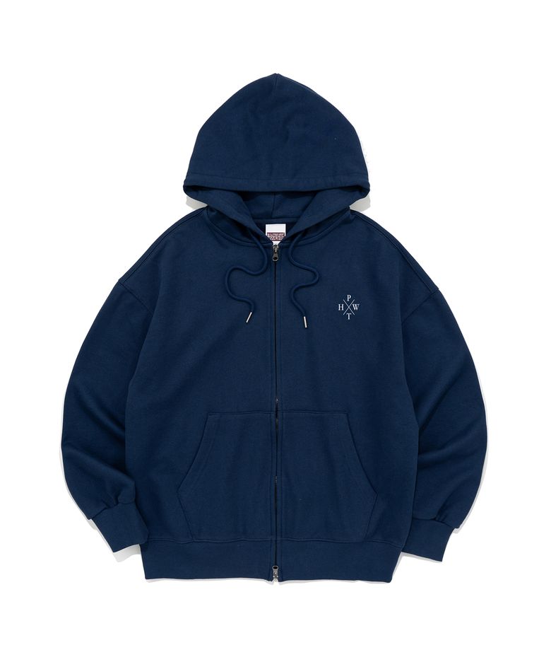 [PHASE_1] X LOGO HOOD ZIP-UP_DARK BLUE / 8802026-HZ01