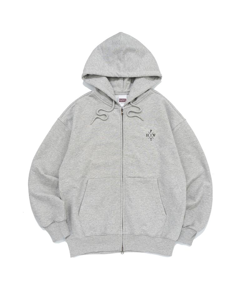 [PHASE_1] X LOGO HOOD ZIP-UP_MELANGE / 8802026-HZ01
