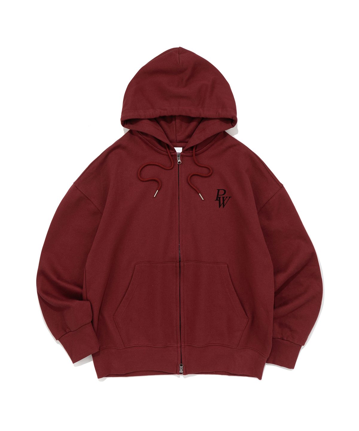 페이즈화이트(PHASEWHITE) [PHASE_1] PW LOGO HOOD ZIP-UP_BURGUNDY / 8802026-HZ02