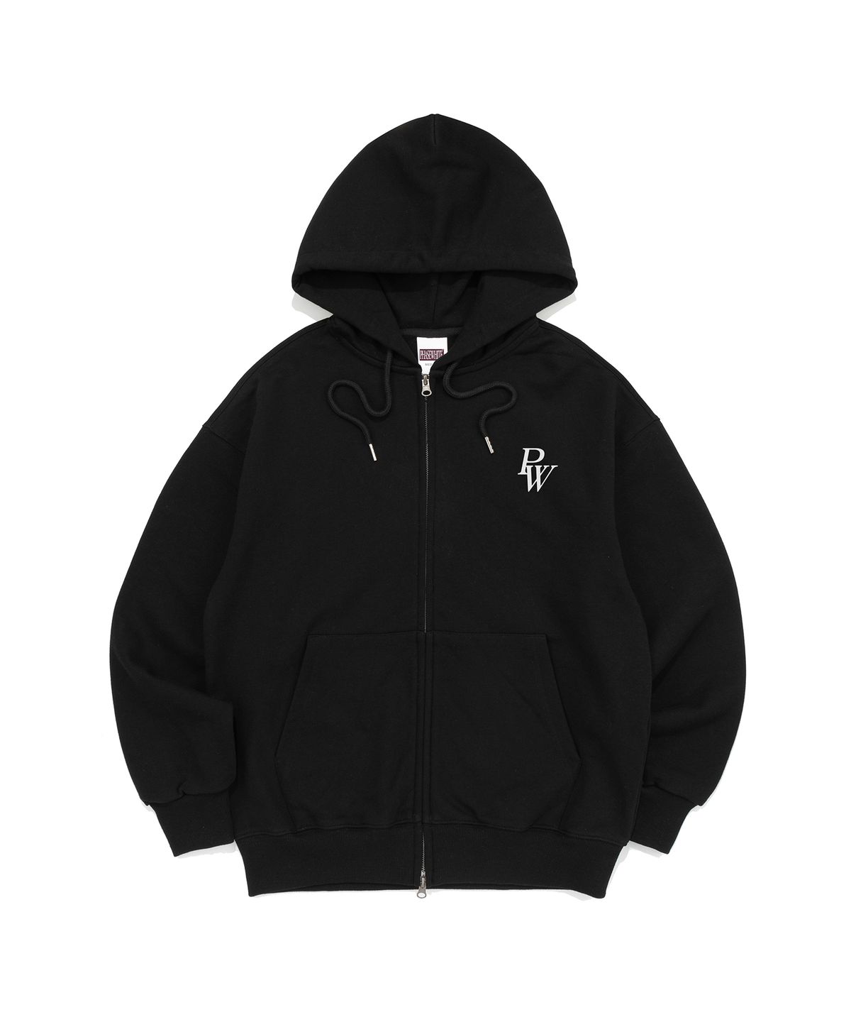 페이즈화이트(PHASEWHITE) [PHASE_1] PW LOGO HOOD ZIP-UP_BLACK / 8802026-HZ02