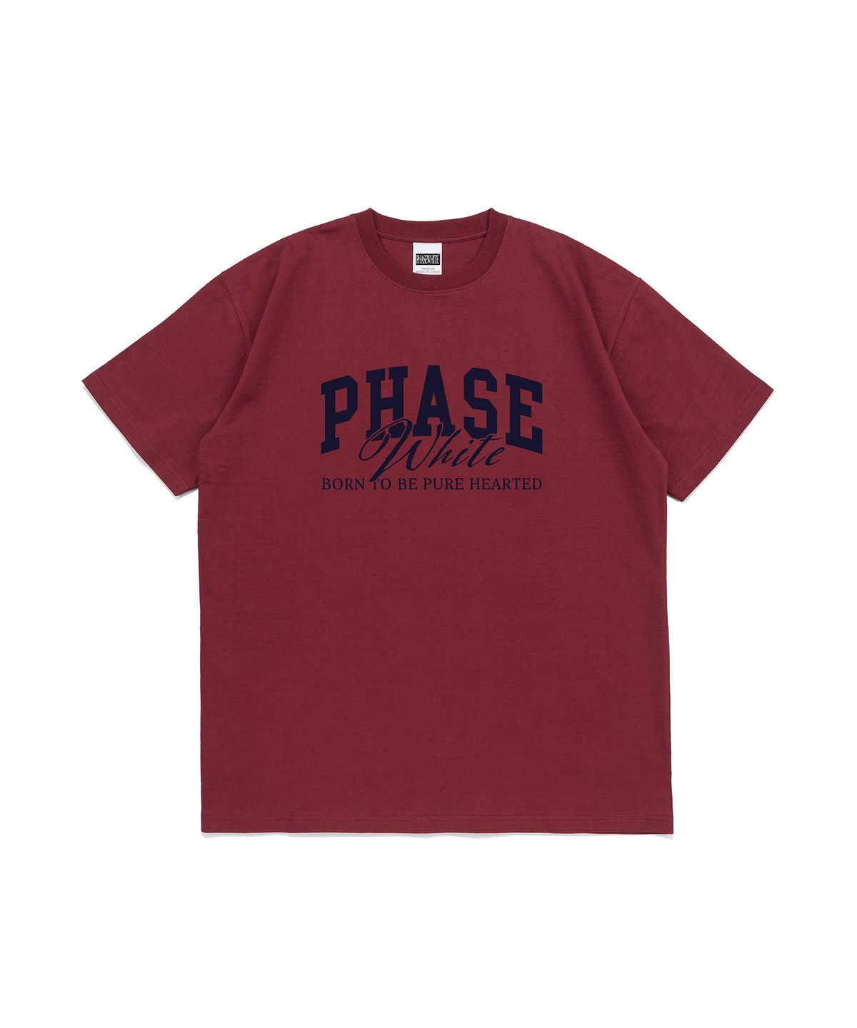 페이즈화이트(PHASEWHITE) [PHASE_1] LUX LOGO TEE_BURGUNDY / 8802026-ST13