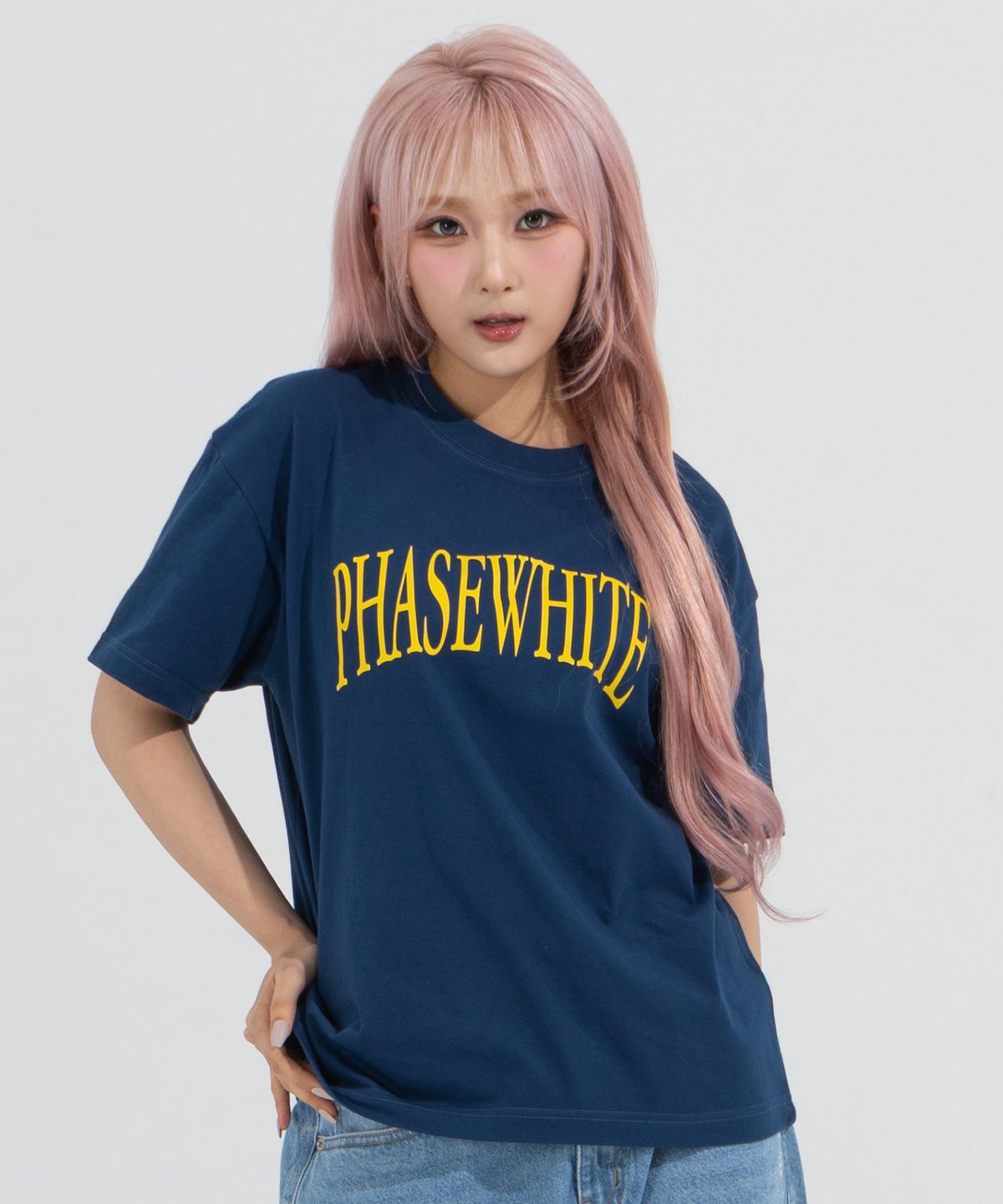 페이즈화이트(PHASEWHITE) [PHASE_1] DIVE LOGO TEE_DARK BLUE / 8802026-ST01
