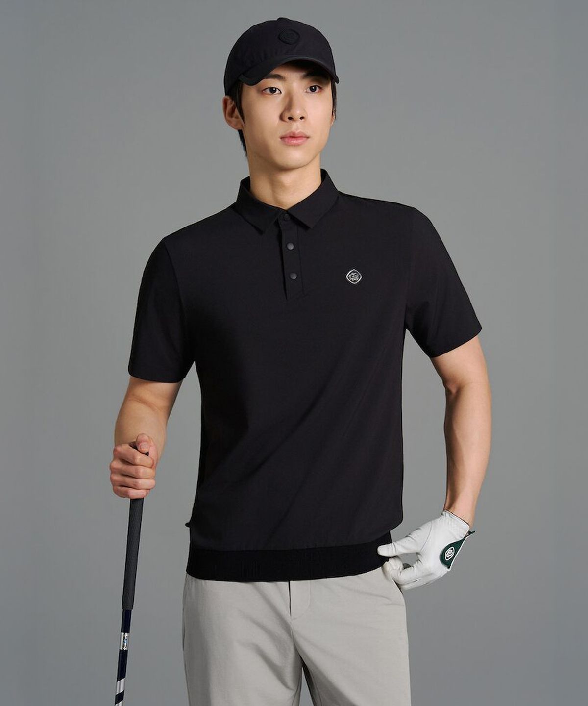 빈폴골프(BEANPOLE GOLF) [B_under] 남성 하이브리드 니트 칼라티 - 블랙