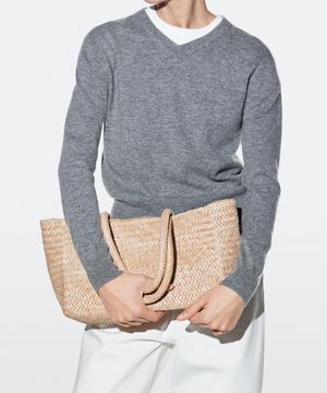 브레이디드 미디움 토트백