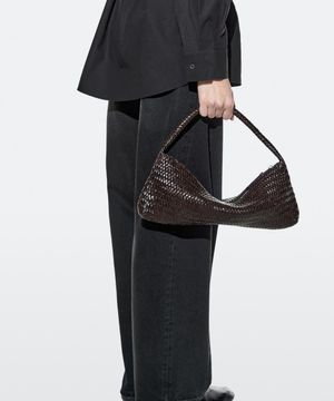 나파 가죽 위빙 백