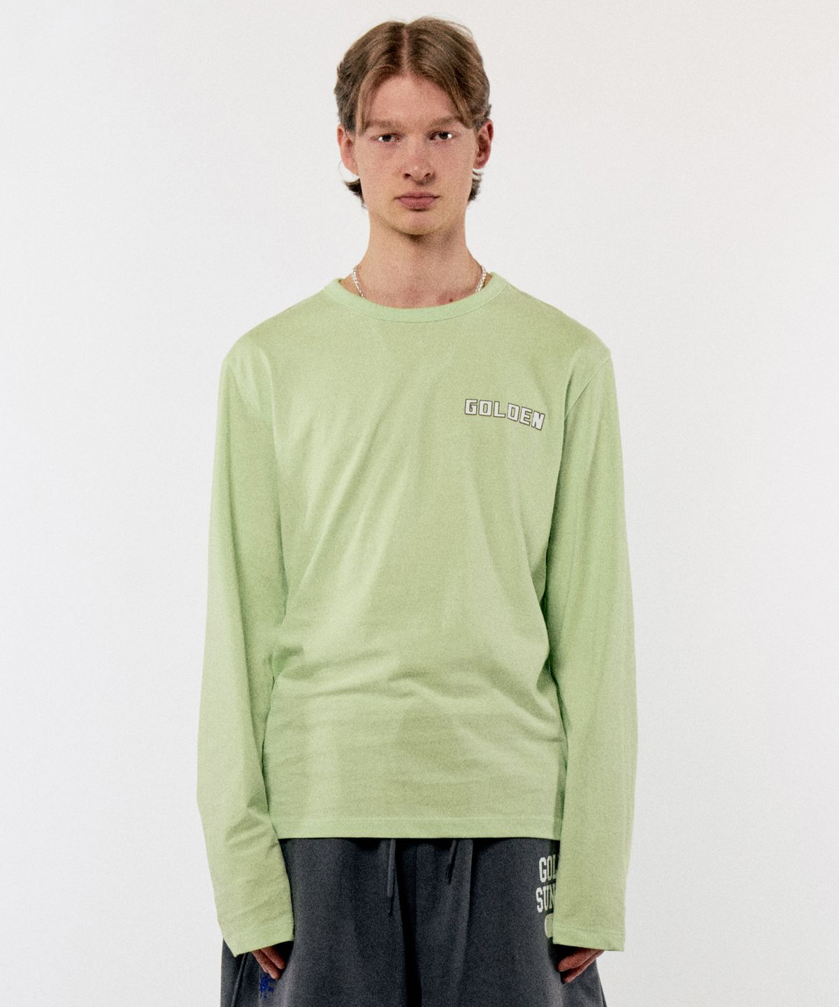 골든선샤인(GOLDEN SUNSHINE) SUN ROUND LONG SLEEVE TEE_LIME GREEN
