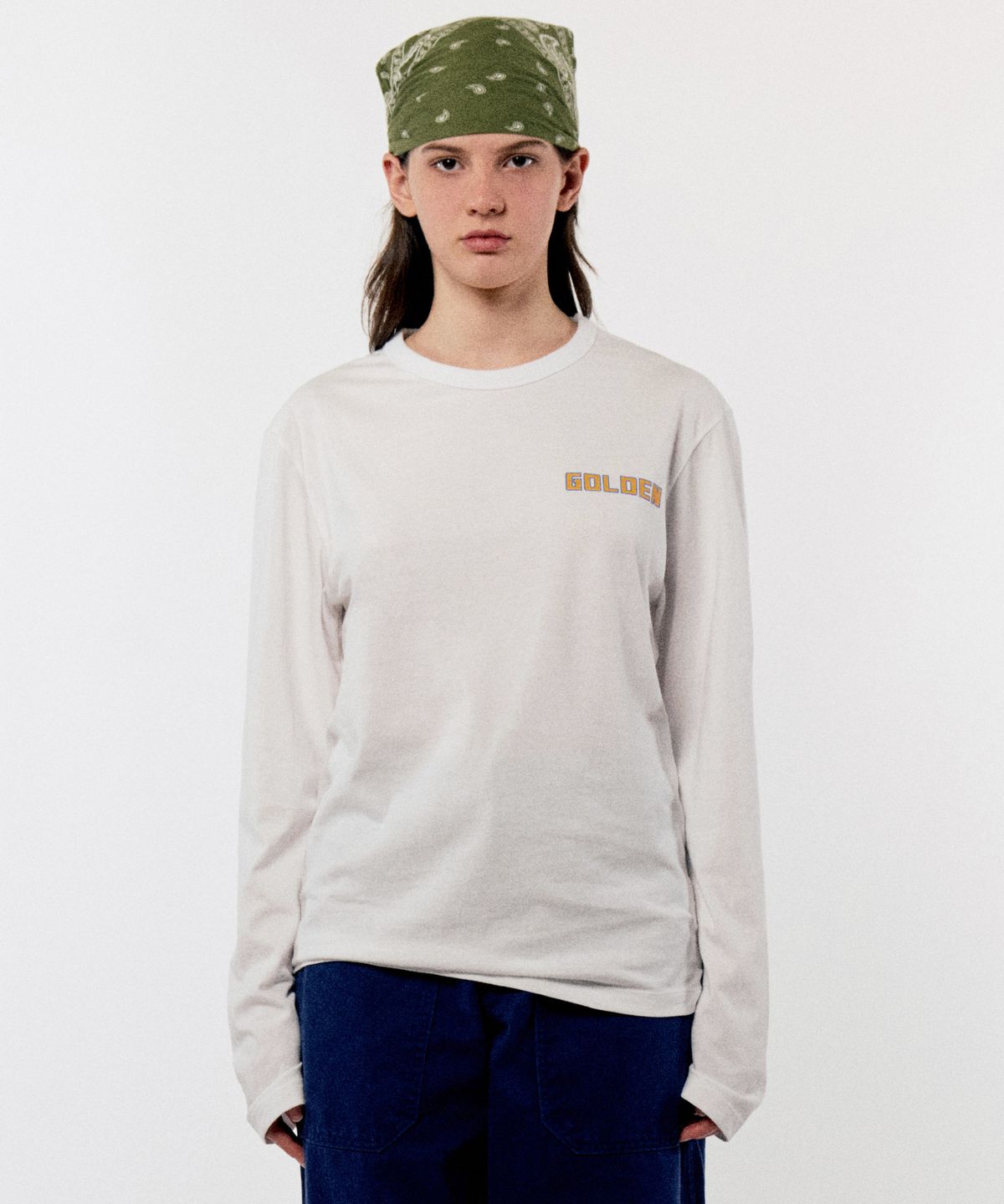 골든선샤인(GOLDEN SUNSHINE) SUN ROUND LONG SLEEVE TEE_WHITE
