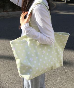 브리즈 픽셀 ESCF 도트 별 데님 에코백