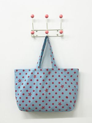 클레이 픽셀 ESCF 도트 별 데님 에코백