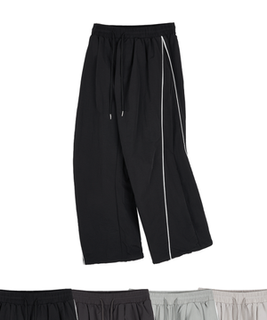 사이드 핀턱 와이드 나일론 팬츠