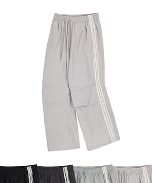 유틸리티 와이드 나일론 팬츠