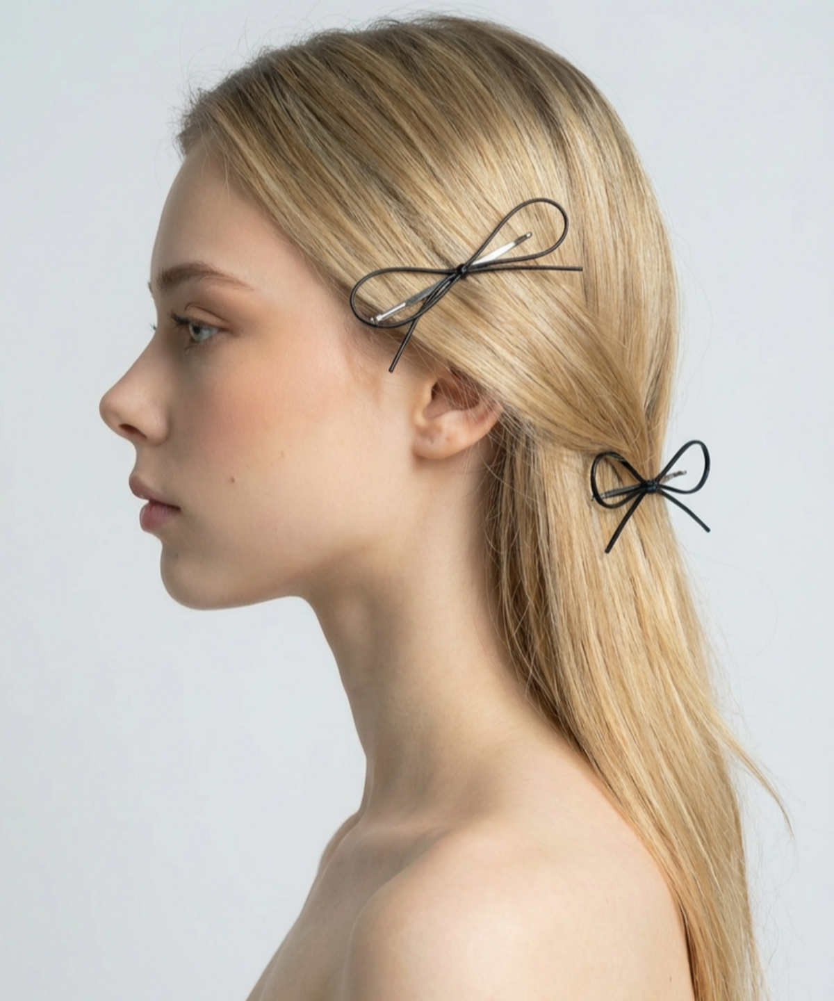 릴리코리(LILYKORI) Simple String Bow Hair Pin Set