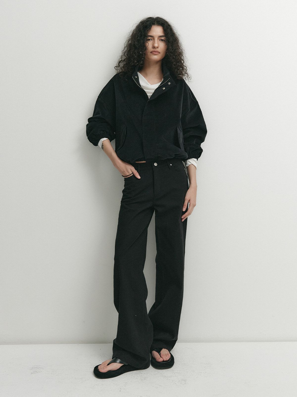 소플러(SOFLER) MOSS STRAIGHT COTTON PANTS_BLACK