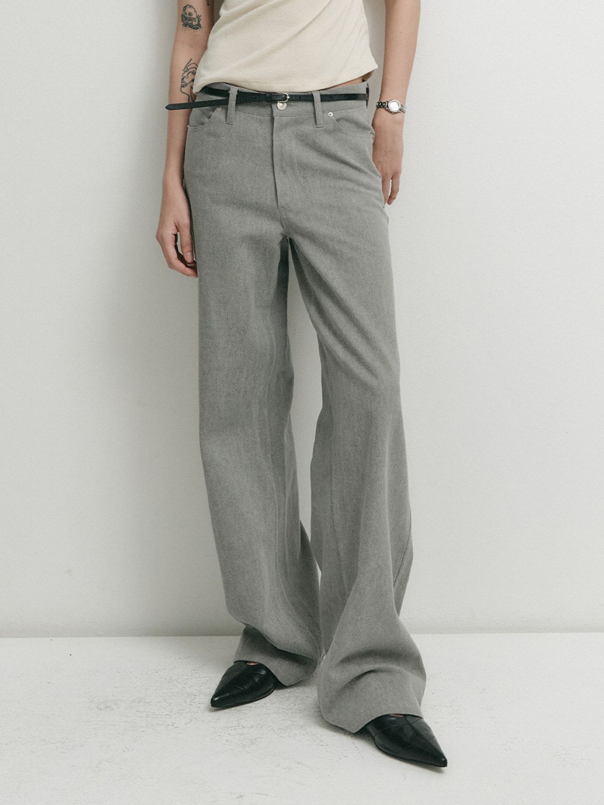 소플러(SOFLER) MOSS STRAIGHT COTTON PANTS_GRAY
