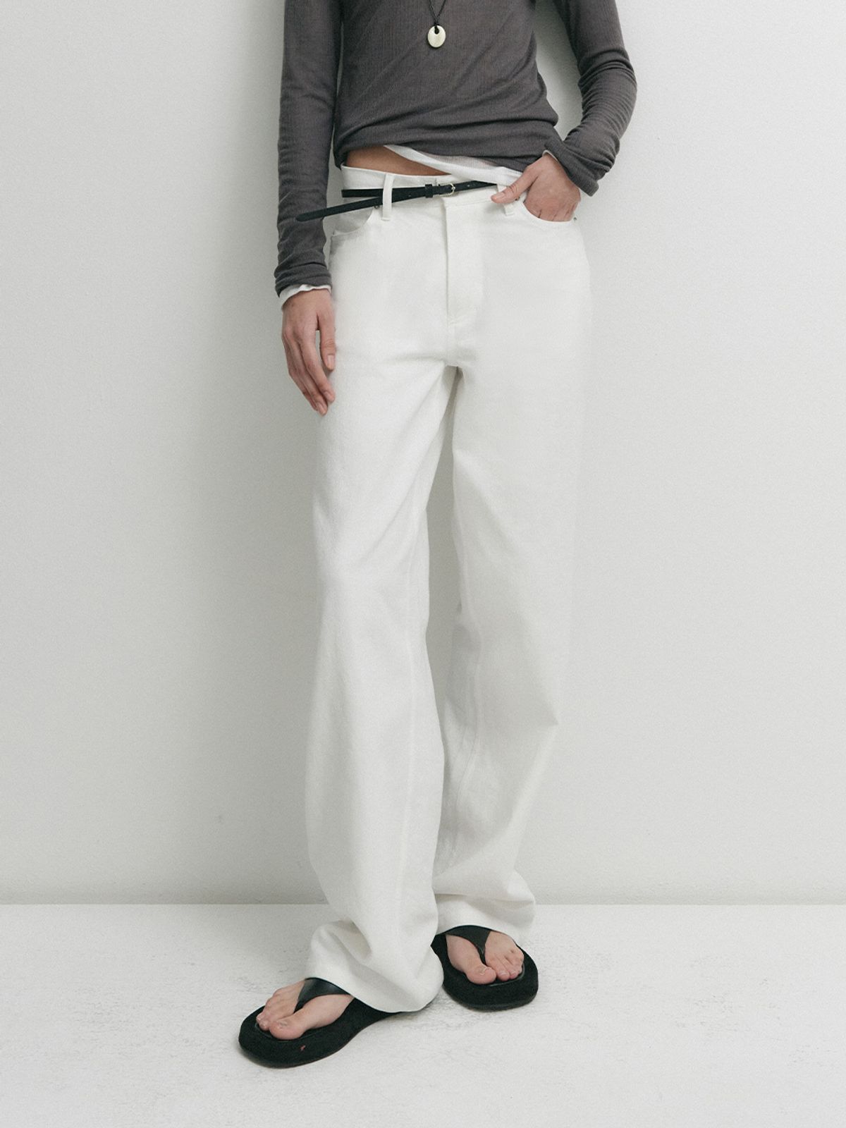 소플러(SOFLER) MOSS STRAIGHT COTTON PANTS_IVORY