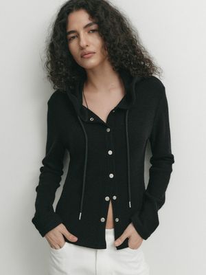 ARI HOODIE CARDIGAN_BLACK
