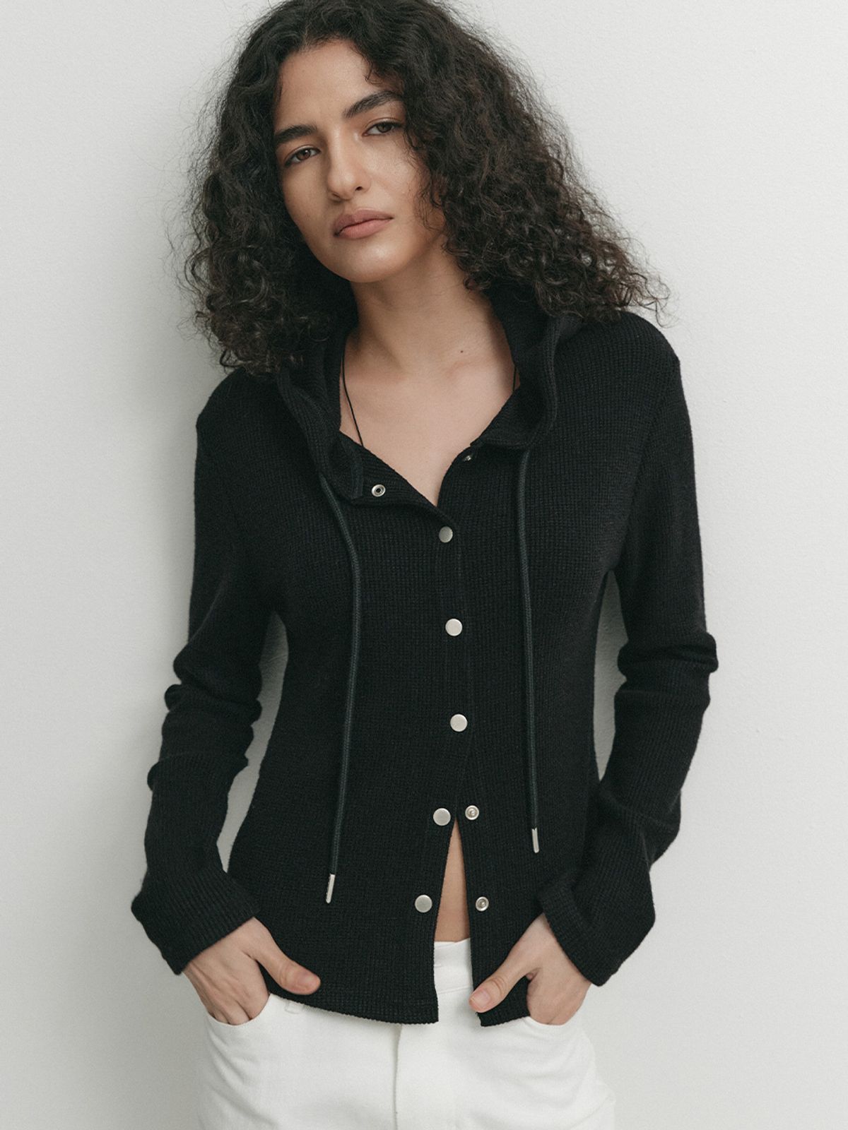 소플러(SOFLER) ARI HOODIE CARDIGAN_BLACK
