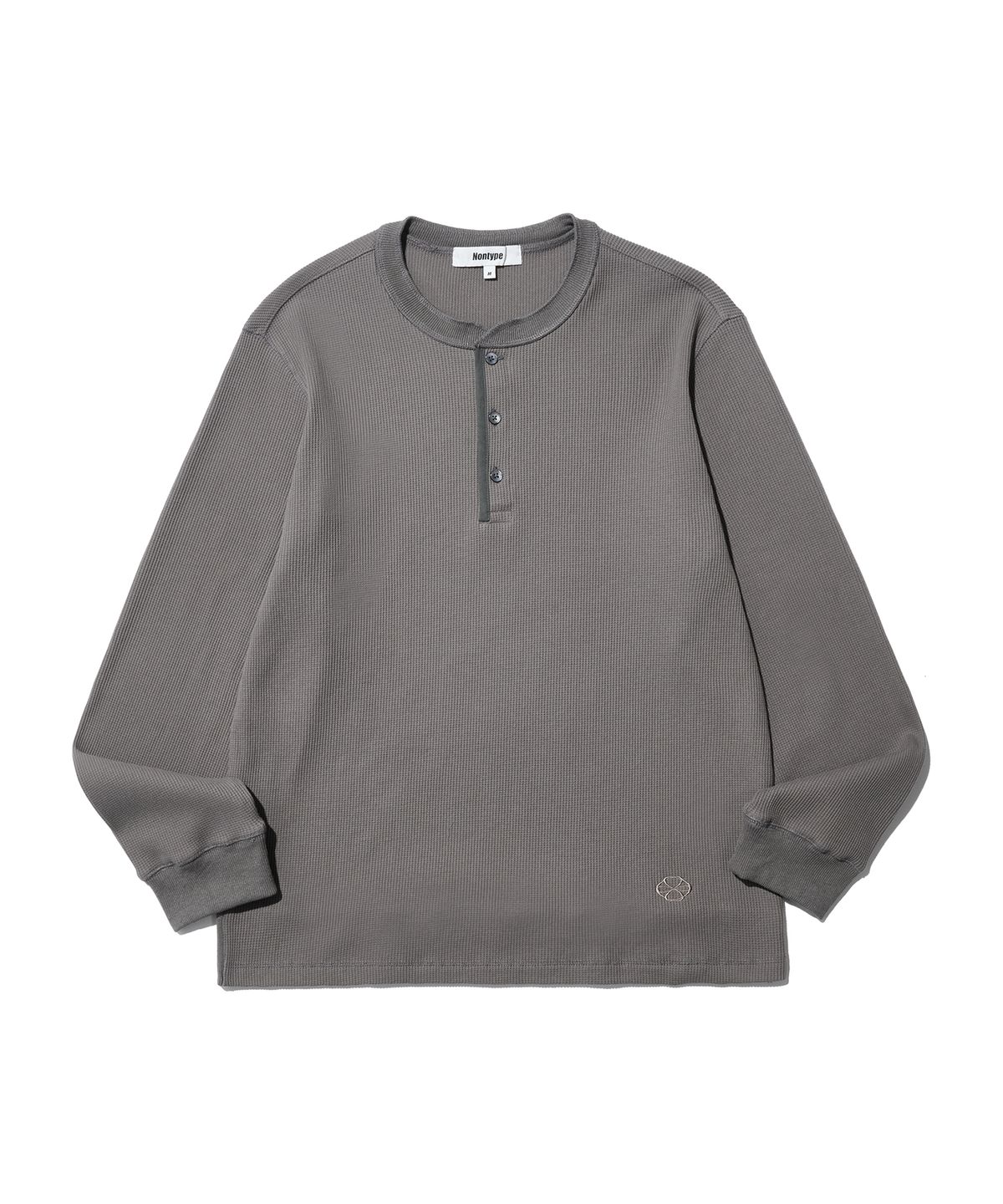 논타입(NONTYPE) WAFFLE HERNY NECK T-SHIRTS (CHARCOAL)