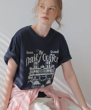 데일리 빈 그래픽 반팔 탑