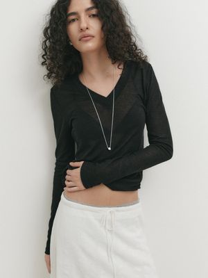 RIA V-NECK T-SHIRT_BLACK