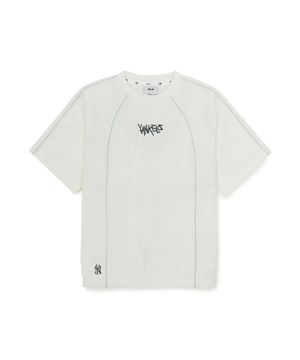 스트릿 베이직 우븐 빅로고 아트웍 티셔츠 NY (White)