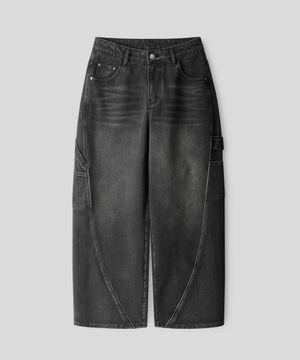 [인더스트X후디진호] VTG 워시드 커브드 카펜더 팬츠_문그레이