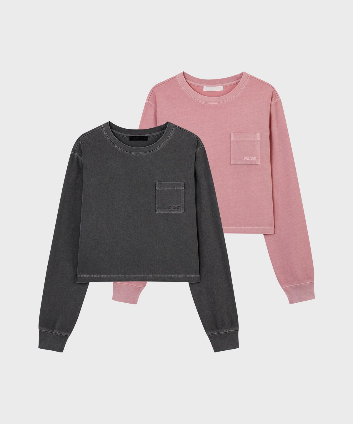 플랙 우먼(PLAC WOMEN) 빈티지 워싱 크롭 티셔츠_2colors
