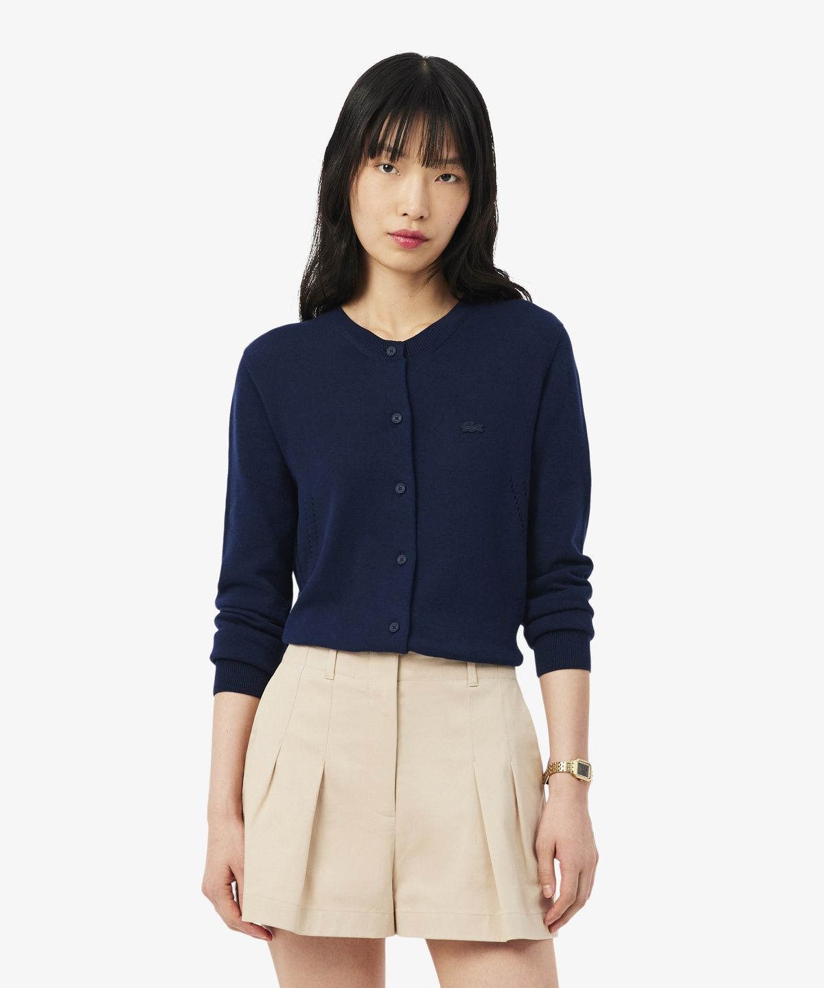라코스테(LACOSTE) 여성 라이트 코튼 크루넥 가디건 AF5023-56G 166