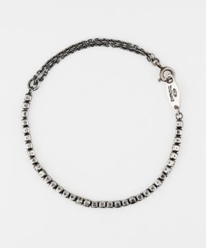 Double mix chain bracelet BK (925 silver)