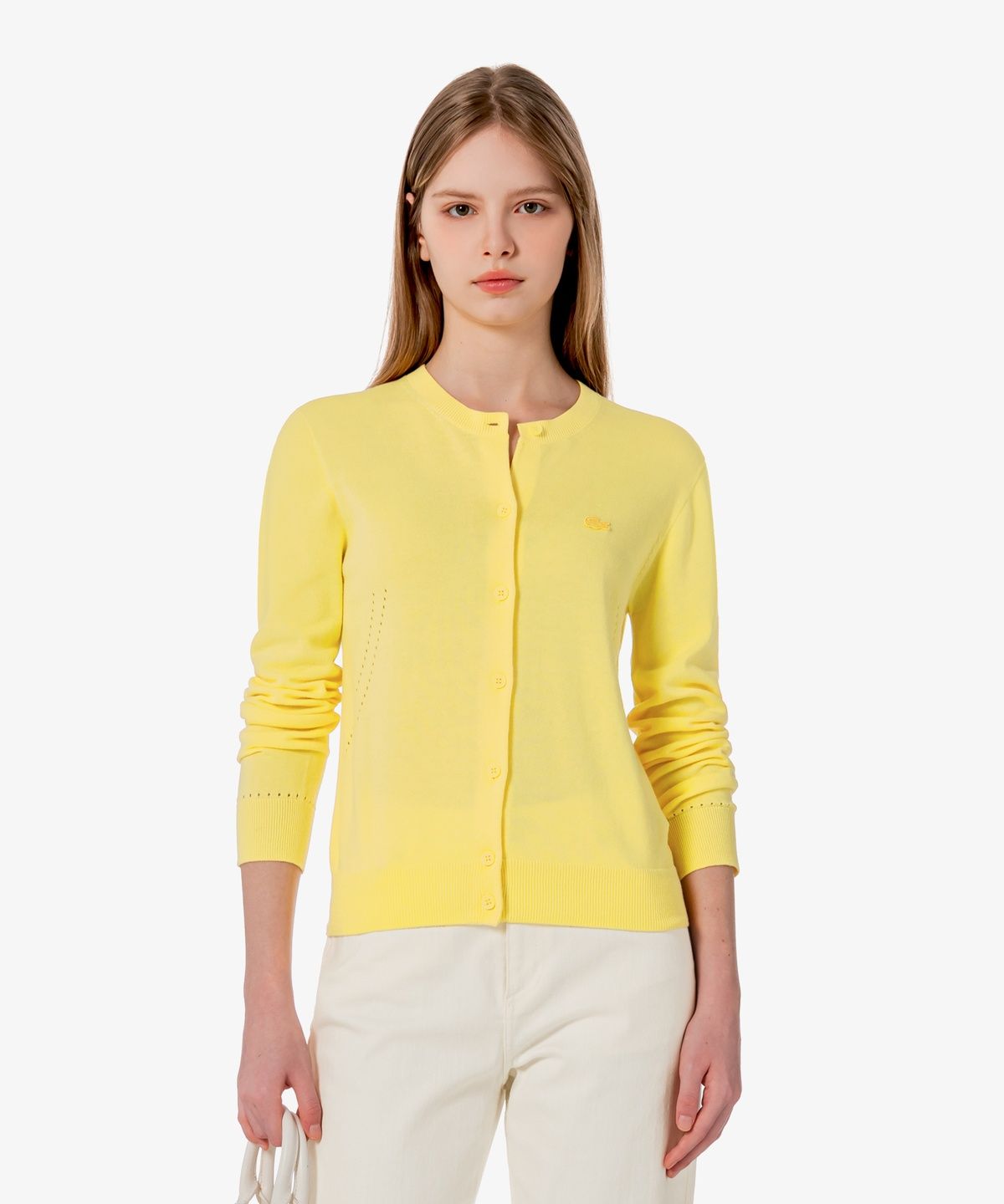 라코스테(LACOSTE) 여성 라이트 코튼 크루넥 가디건 AF5023-56G 107