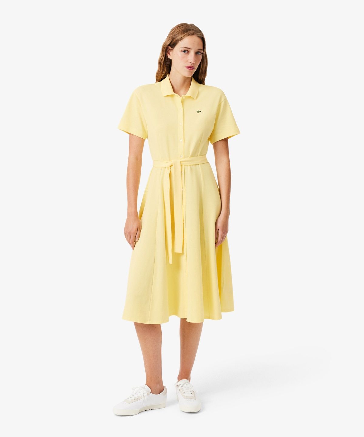 라코스테(LACOSTE) 여성 핏앤플레어 벨티드 폴로 드레스 EF9621-56G 107