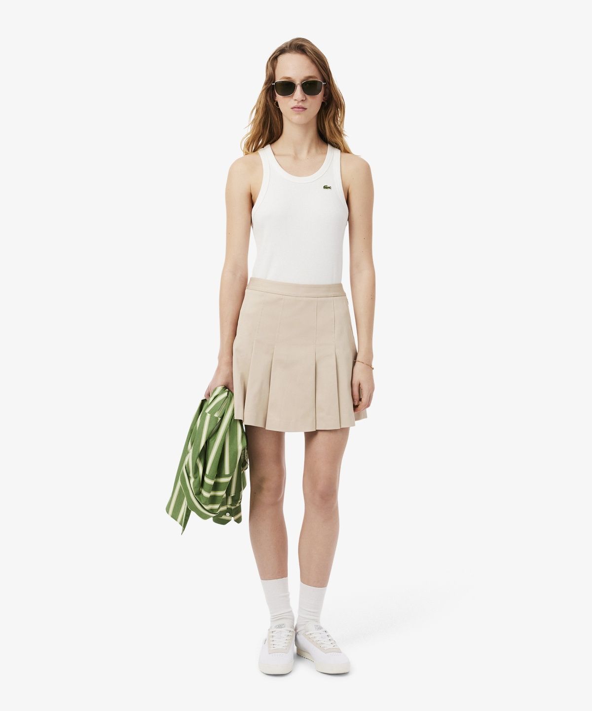 라코스테(LACOSTE) 여성 아이코닉 플리츠 숏 스커트 JF8001-56G X6F