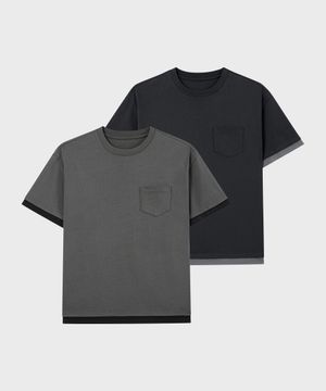 포켓 디테일 반팔 티셔츠 2colors