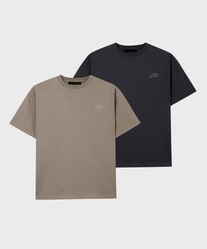 로고 오버 반팔 티셔츠 2colors