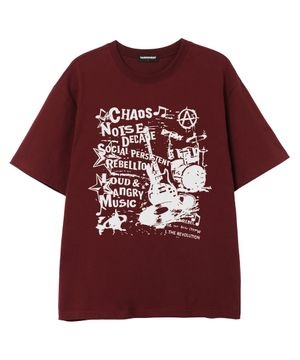 CHOAS MUSIC 반팔 티셔츠 (VS0222) 버건디