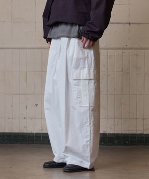 메쉬 카고 나일론 팬츠 아이보리