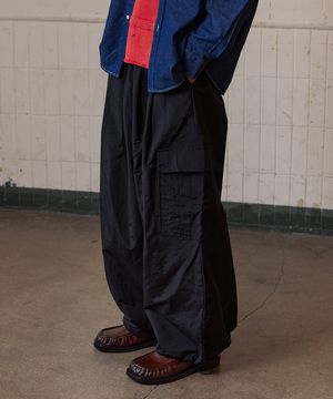 메쉬 카고 나일론 팬츠 블랙