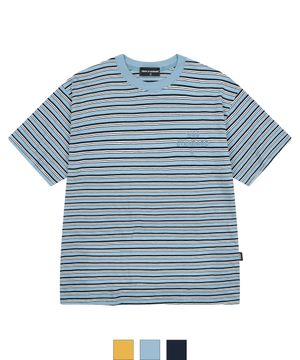 믹스 스트라이프 오버핏 반소매(JTOSTS-0003)