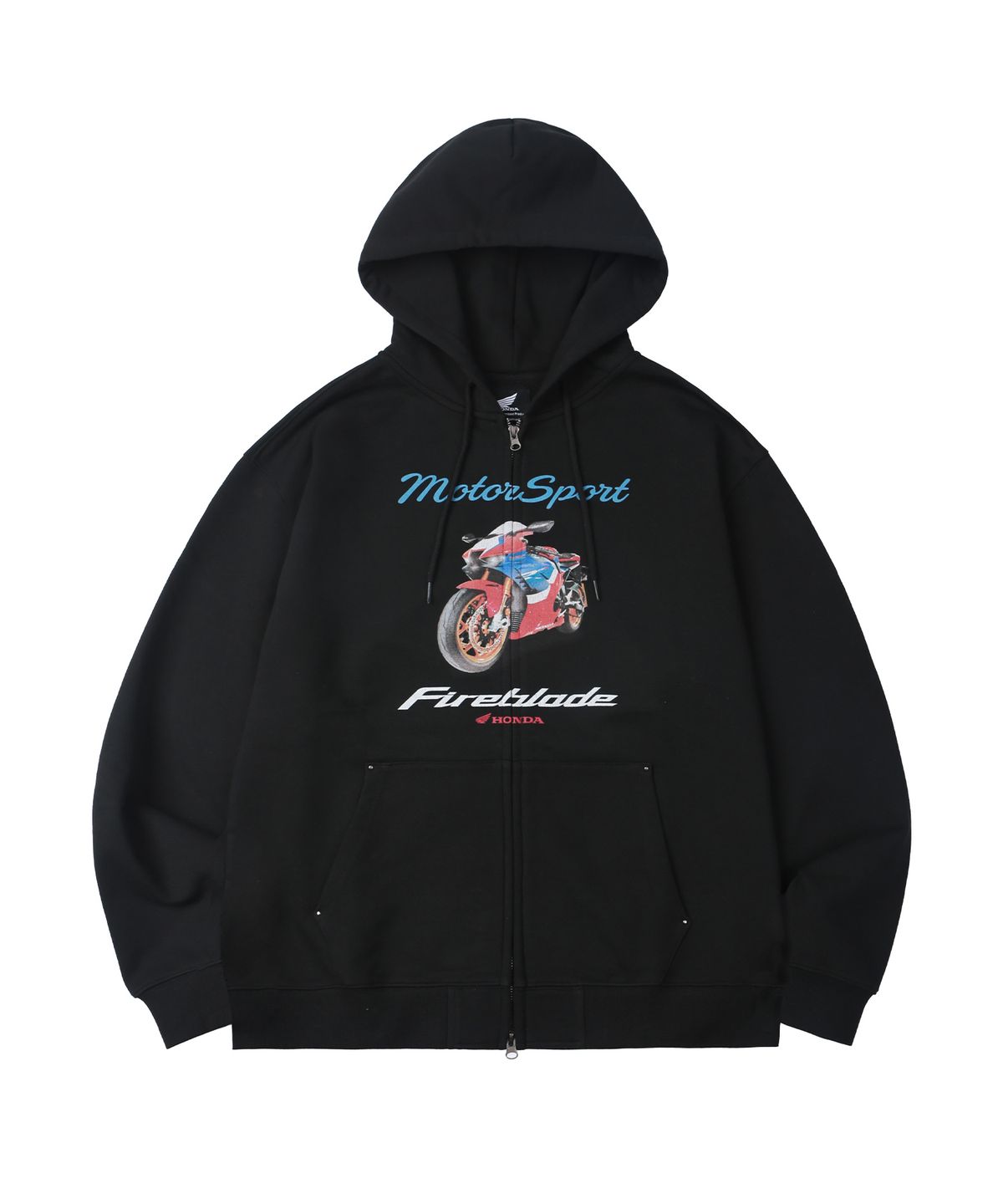 핍스 모터사이클(PHYPS MOTORCYCLE) Motorsport Fireblade Hoodie Zip-Up Black