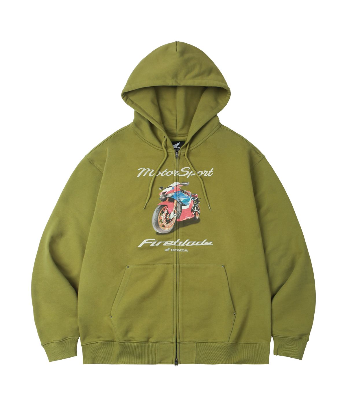 핍스 모터사이클(PHYPS MOTORCYCLE) Motorsport Fireblade Hoodie Zip-Up Khaki