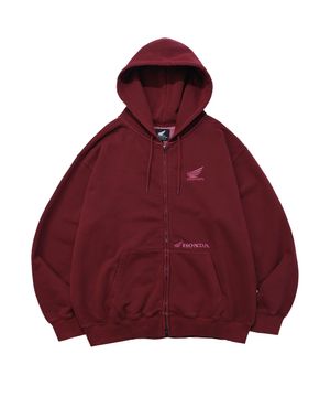 Pigment Hoodie Zip-Up Burgundy