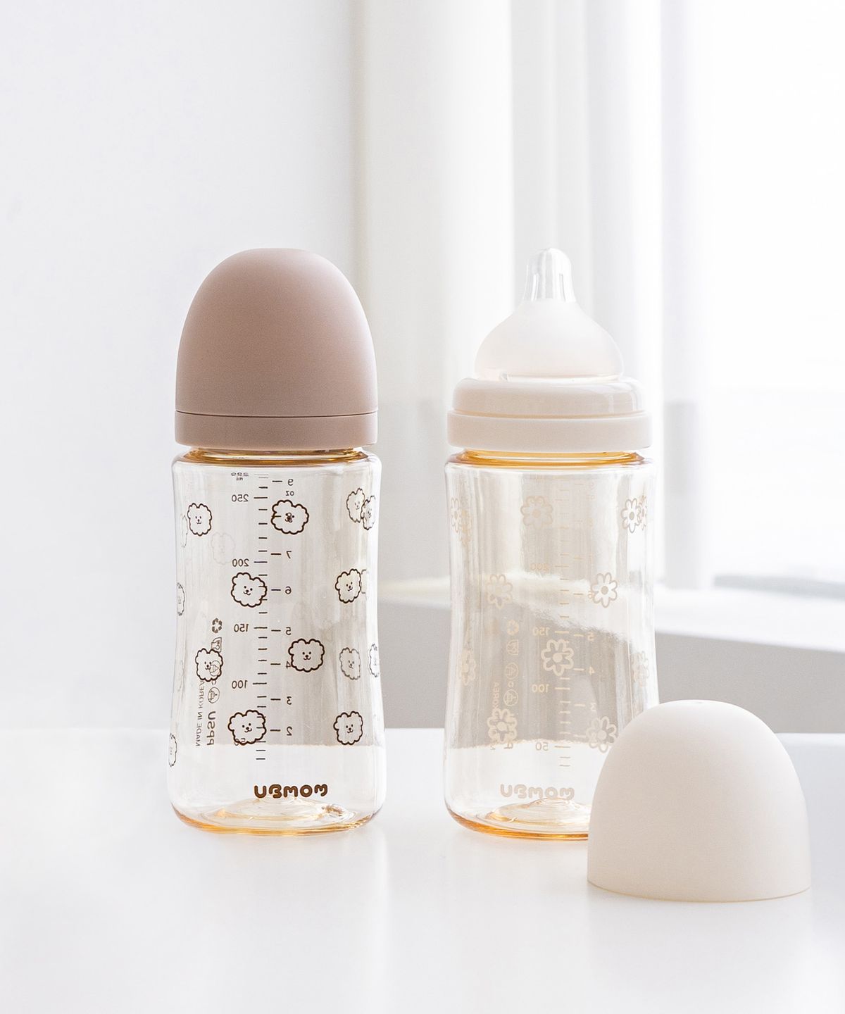 유비맘(UBMOM) 유비맘 NEW PPSU 프린트 아기 젖병 280ml 1P(꼭지포함)