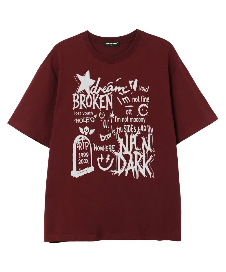 BROKEN STAR 반팔 티셔츠 (VS0224) 버건디